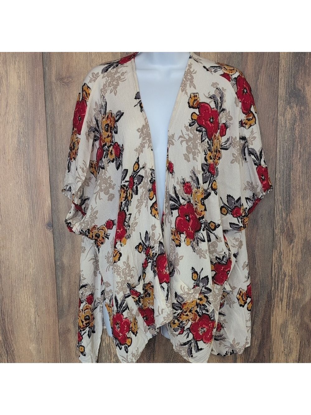 Audrey Floral Open-Front Blouse XL V223